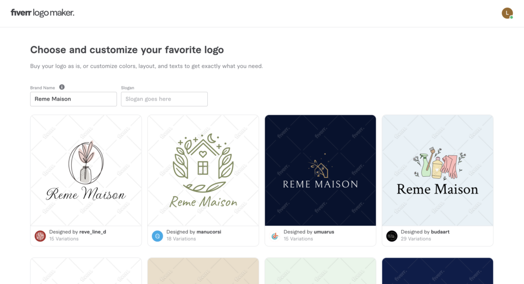 Fiverr Logo Maker 生成的 logo 範例三